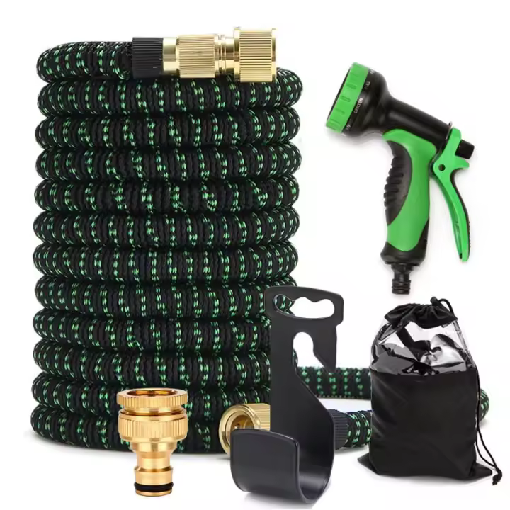 Zenyth Juego de mangueras de Agua extensibles, ajustadas para jardinería, Riego y limpieza, lavado de Vehículos, Baño de mascotas, Green - 1