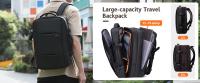 Mochila Heroic Knight Para Hombre 17 Pulgadas Negra Impermeable Con USB Y Compartimento Para Laptop Compatible Con 17.3 Pulgadas Bolsa De Viaje Expansible De Negocios Con Almacenamiento Organizado - details 1