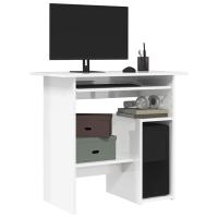 vidaXL Escritorio de madera contrachapada 80x45x74 cm en color Roble ahumado/Negro/Madera antigua y más | estructura resistente ideal para salón dormitorio o estudio - details 4