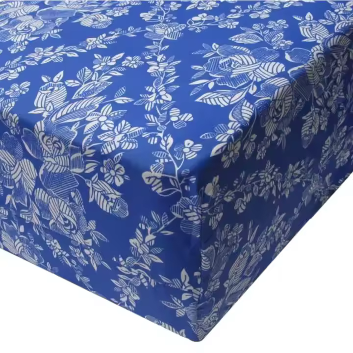LILI HOME Funda de Colchón Entero con Cremallera - Estampado Flor Azul - Tamaños de Cama: 90 / 135 / 150 / 160 / 180 / 200 cm. La funda cubre completamente el colchón, protegiéndolo por todos los lados. La cremallera facilita su colocación y - 1