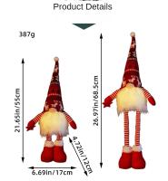 Muñeca Luminosa De Piernas Largas Sin Cara Con Pantalones Rayados Y Colgante De Santa Claus Figura De Navidad Para Decoración Del Hogar - details 0