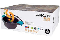ARCOS Thera - Cacerola con Tapa (24 cm) - Aluminio Fundido - Recubrimiento Antiadherente - Tapa Cristal - Asas Silicona Azul - details 2
