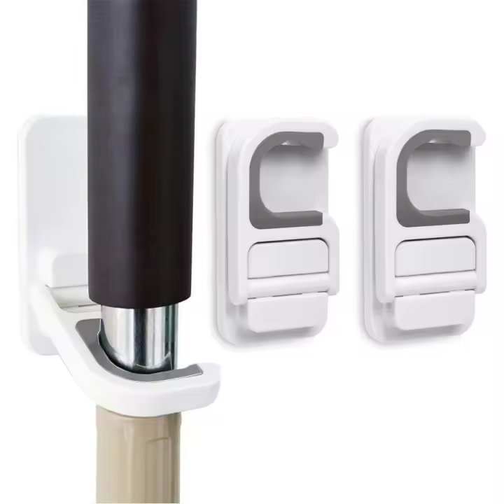 Broom & Mop Pinzas Autoadhesivas Sin Perforación Super Antideslizante Broom y Dustpan Hanger Montaje En Pared Mopas Rakes Holder 3 Unids - 1