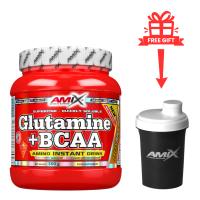 Glutamine + BCAA 300g  Cada porción de 12g aporta 5.000 mg de BCAA y 5.000 mg de glutamina  Amix Nutrition - details 1