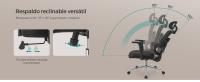 SONGMICS Silla de Oficina Ergonómica, Silla de Escritorio con Respaldo Alto, Silla de Malla con Soporte Lumbar Ajustable en Altura, Reposacabezas y Apoyabrazos 3D Ajustables, Negro Tinta/Gris Paloma - details 3