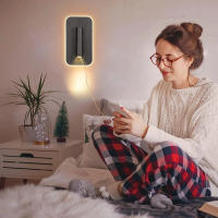 Lámpara De Pared Moderna Recargable Iluminación Para Lectura En La Habitación Decoración Para El Salón Spot De Pared LED Con Soporte De Aluminio Negro Y Blanco - details 2