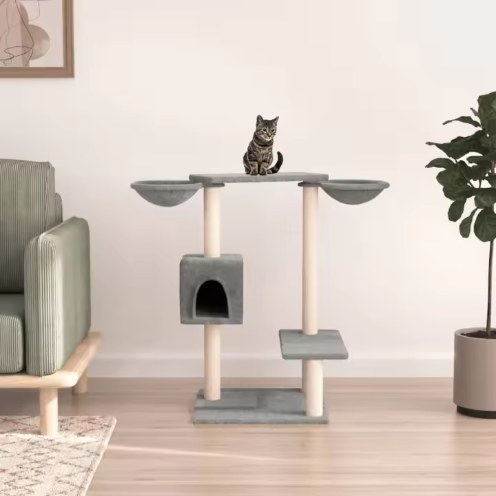 Árbol para Gatos con Varilla de Grabado gris Claro 82 cm - 1