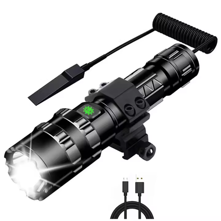 Linterna Táctica LED De Alta Potencia Para Caza Y Exteriores Lámpara Fuerte Recargable USB Luz Nocturna De Escuadrilla Resistente Al Agua - 1