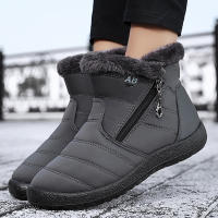 Botas De Invierno Para Mujer Impermeables Con Cremallera Botines De Invierno Botas De Nieve Con Forro De Peluche Corto - details 2