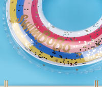 Anillo de natación inflable de agua de verano de PVC transparente para niños con lentejuelas, anillo de natación redondo con lentejuelas, anillo de asiento, salvavidas - details 8