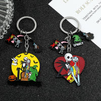 Llavero the Nightmare before Christmas Sally Y Jack Skellington Para Parejas Regalo De Joyería De Halloween Accesorio De Coche De Zinc Aleación Unisex - details 0