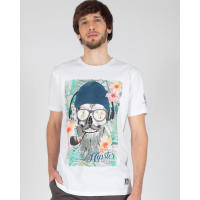 Camiseta Brave Soul Calavera Hipster 149RIDEW Blanco - details 1