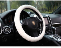 Funda De Volante De Coche De Lana De Oveja Creativa Con Bordado De Peluche Cubierta De Manija Térmica Para Otoño E Invierno - details 8