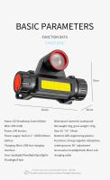 Linterna Frontal COB LED Recargable Con Imán Impermeable Para Camping Pesca Minera Luz De Escritorio Con Ángulo De Haz De 60° - details 13