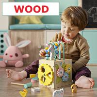 Juguete Educativo de Madera Iwood - Cubo de Actividades para Niños con Rompecabezas y Laberinto de Abalorios - details 2