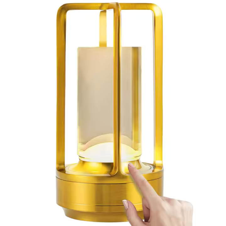Lámpara De Mesa LED Sin Cable Retro Para Bar Rechargeable Toque Con Iluminación Dimmable Para Decoración De Hogar Y Exterior Luz Nocturna Para Dormitorio Y Restaurante - 1