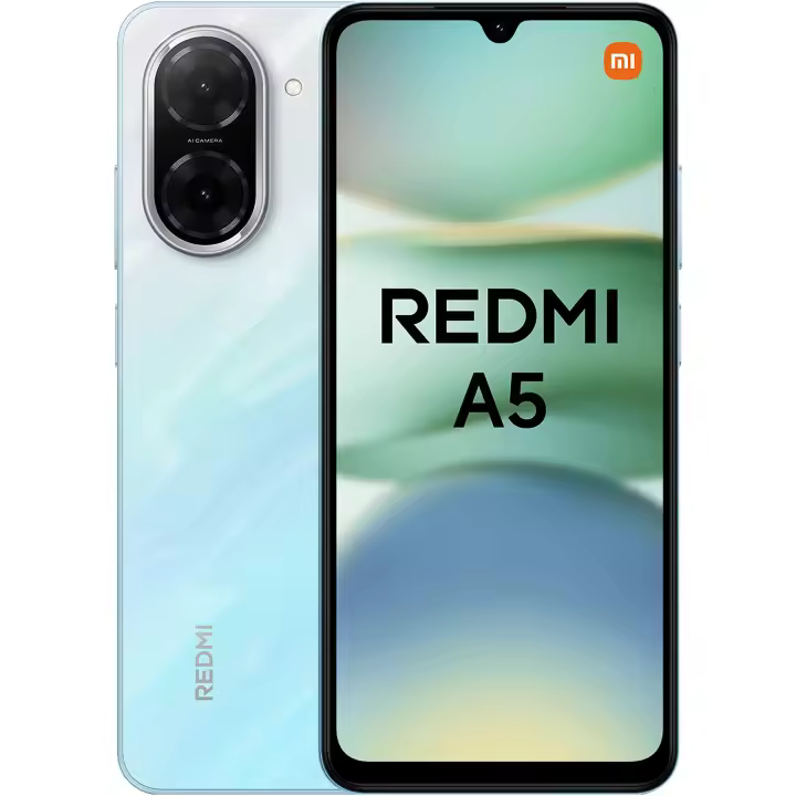 Xiaomi Redmi A5 - Smartphone de 3+64GB / 4+128GB, Pantalla grande de 6.88", Procesador UNISOC T7250 de ocho núcleos, Cámara de 32MP, Batería de 5200 mAh, Carga rápida de 15W, Cargador no Incluido, Color Azul Océano (Versión ES) - 1