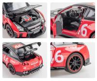 Coche De Deportes Nissan GT-R a Escala 1:22 Con Sonido Y Luz Modelo Metálico De Alta Simulación Para Coleccionistas Y Regalos Para Niños - details 5