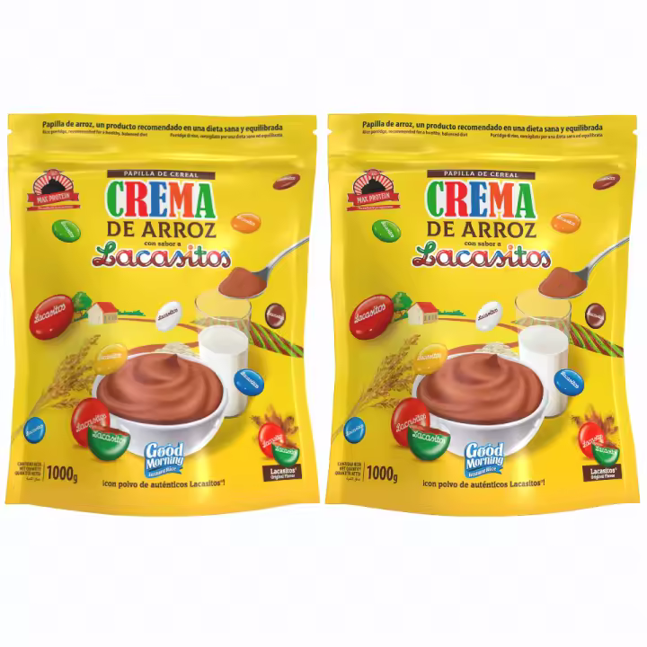 X2 CREMA DE ARROZ (2X1KG) LACASITOS - Max Protein  Sin azúcares añadidos  Alta calidad  cremosa  Delicioso sabor - 1