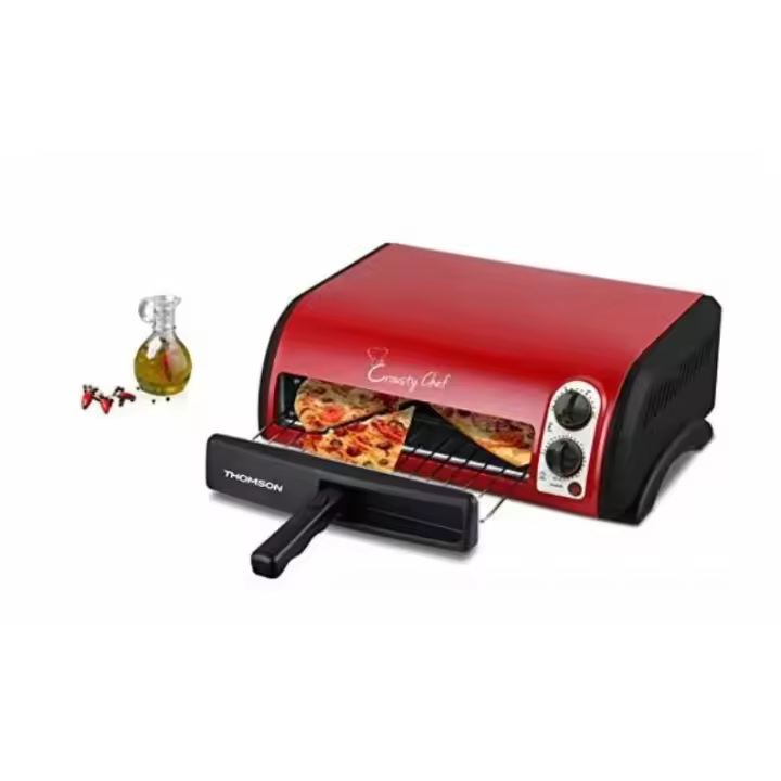 THOMSON THEO07280R MINI HORNO PIZZA COLOR ROJO DOBLE RESISTENCIA ARRIBA Y ABAJO 1300W 100-230ºC - 1