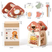 Juguete Montessori De Madera Con Cinco Funcionalidades Juego De Puzzle De Setas Para Bebés Desarrollo Sensorial Y Educativo Tema Animal Y Naturaleza Regalo Para Niños - details 3
