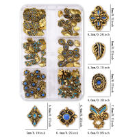 60pcs Accesorios Decorativos De Estilo Bohemio Retro Y Cuatro Hojas De Cloaca Para Uñas Mini Aleación De Metal - details 6