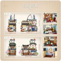 Bloques De Construcción Miniatura Izakaya Japan Street View Panda Teahouse Y Casa Plegable Cerdo Set De Juguetes Para Adultos Unisex ABS Plástico Compatible Con Lego - details 1