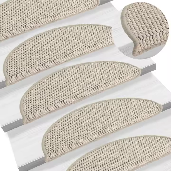 vidaXL Alfombrillas autoadhesivas sisal 15 uds plateado 56x17x3 cm - 1