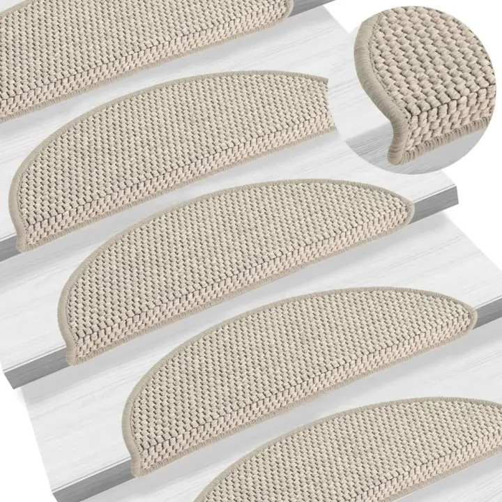 vidaXL Alfombrillas autoadhesivas sisal 15 uds plateado 56x17x3 cm - 1