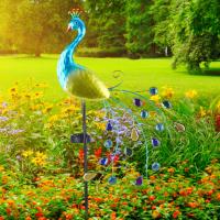 Lámpara Solar De Pavo Real Para Jardín Decoración Externa Con Luz LED Impermeable 300mAh Soporte De Camino Para Patio Garden - details 2