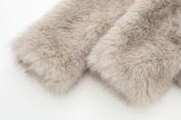 TRAFZA Chaqueta Corta De Pelo Sintético Para Mujer Estilo Vintage Cuello Enrollado Doble Botón Cierre Manga Larga Invierno Callejero - details 10