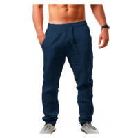 Pantalones De Lino Y Algodón Para Hombre Verano Otoño Primavera Estilo Casual Color Sólido Transpirables Ajustados - details 7