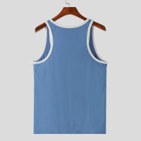 Camiseta De Gimnasio Para Hombre Verano Estilo Delgado Sin Mangas Deporte Moda Ajustada Vestido De Correo Patchwork Talla S-2XL - details 5