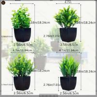 4pcs Plantas Artificiales Verdes Para Exteriores Pequeñas En Macetas Decoraciones Para Escritorio Hogar Y Oficina Propiedades Fotográficas - details 1