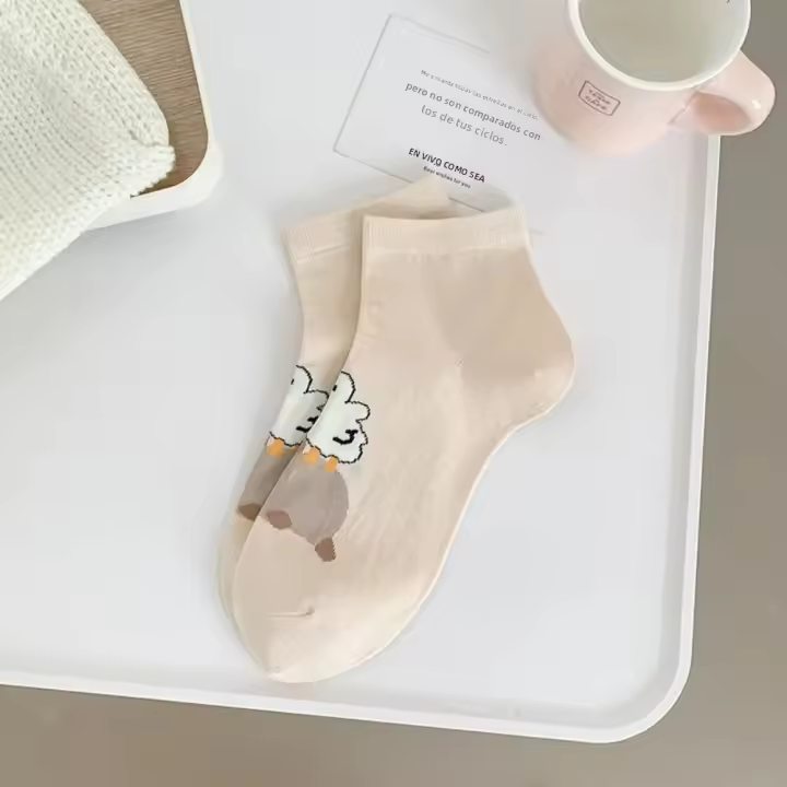 Calcetines De Algodón Suave De Capybara De Dibujos Animados Nuevos Calcetines Intermedios Para Hombre Y Mujer Calcetines Casuales Del Café - 1