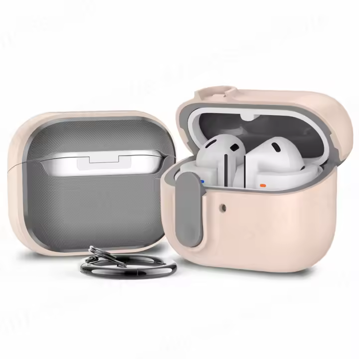 Funda Gruesa Gris Peluche Para Galaxy Buds 3 / Buds3 pro Con Llavero Antipérdida Y Anti Caída Material De Plástico Nueva 2024 - 1