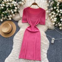 Vestido De Punto REALEFT Vintage De Verano Para Mujer Con Mangas Escaleras Estilo Casual Cuello Cuadrado Ajustado Hasta La Cintura - details 33