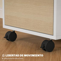 HOMCOM Cajonera de Oficina Mueble Archivador con Ruedas 3 Cajones Cerradura y 2 Llaves para Estudio Salón 40x40x63,5 cm - details 1