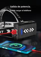 Linterna Frontal Potente 10000000LM Con 3 Modos Luz LED Para Camping Pesca Caza Impermeable Con Luz De Advertencia - details 12