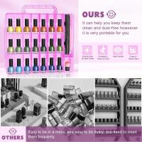 Organizador Portátil De Esmaltes De Uñas Con Doble Lado Y 6 Divisores Ajustables Almacenamiento Para 48 Botellas Transparente - details 9
