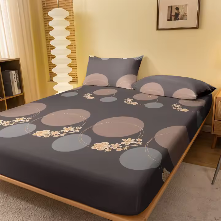 Sábana Redonda Moderna Y Sencilla De Tela Mate Con Estampado Geométrico Para Cama Sin Almohadillas De Edredón Y Ropa De Cama - 1
