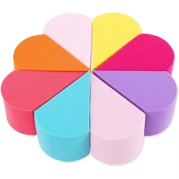 Juego de 8 esponjas de maquillaje, lavables, sin látex, pequeñas esponjas de maquillaje, reutilizables, para base líquida - 1