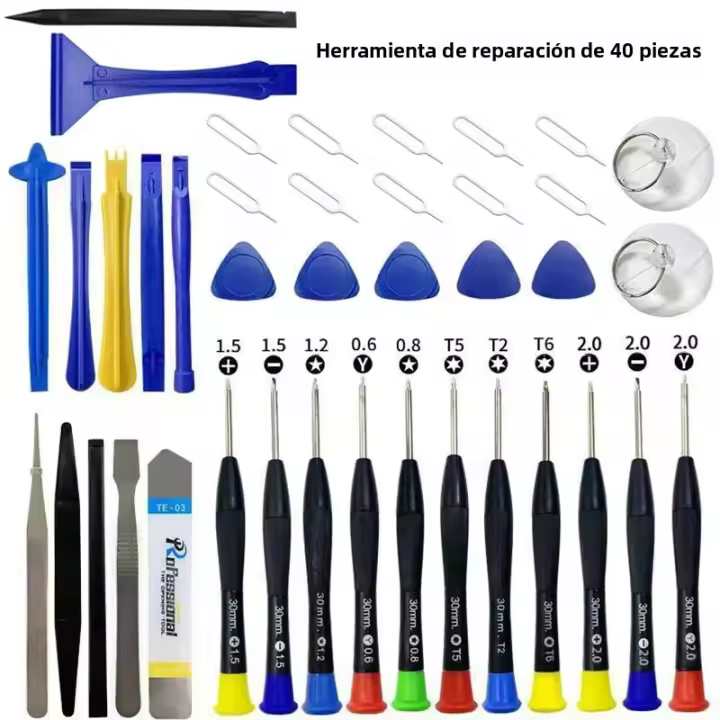Juego De Reparación De Teléfonos Móviles 40 En 1 Herramientas Para iPhone Conjunto De Desmontaje Multifuncional De Acero S2 Sin Magnetismo - 1