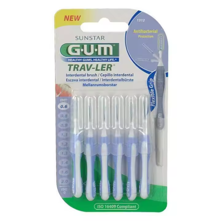 Gum Traveler Cepillos Interdentales Viaje 0.6 Mm 6 Unidades - 1