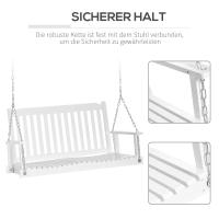Taburete tilting para 2 personas, de Madera maciza, ideal para Terrazas y patios, color Blanco, dimensiones 117x69x60cm - details 0