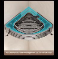 Estante De Rincón Para Baño Con Gancho Y Barra De Toallas Aluminio No Perforado Organizador De Espacio Para Ducha Montaje En Pared - details 3