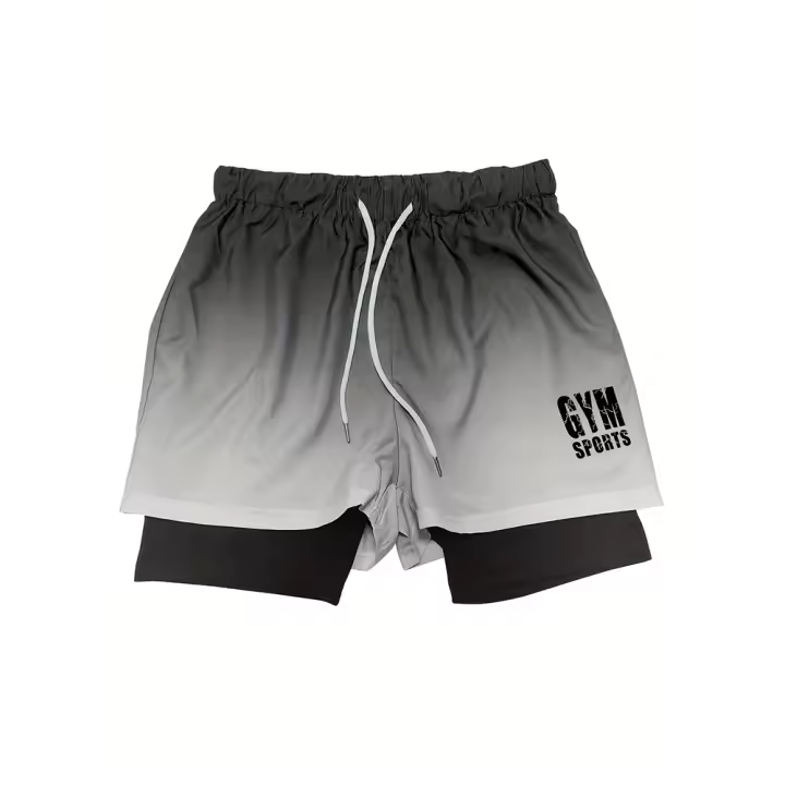 Shorts De Verano Para Hombre 2-en-1 Deportivos Casual Rápidos Al Secar Transpirables Compresión Pantalones De Entrenamiento Correr - 1