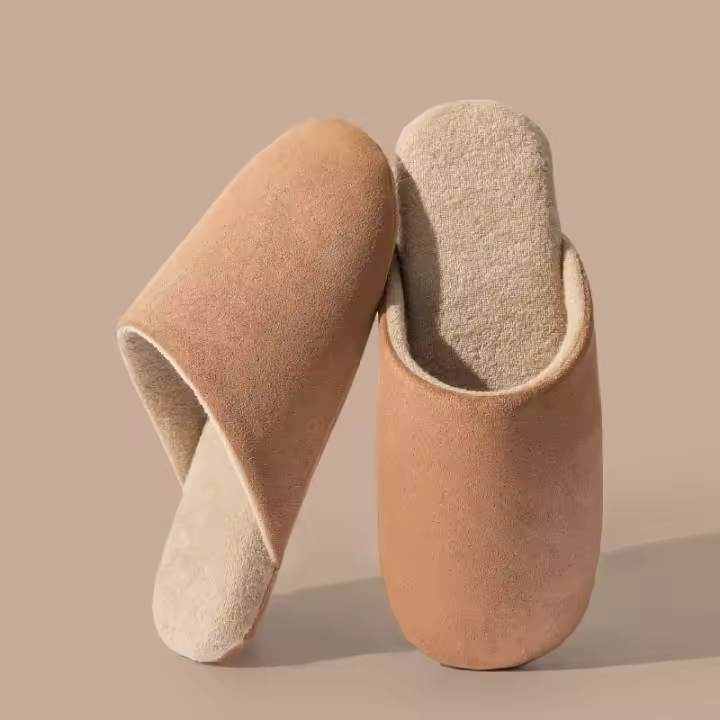 Zapatillas De Cuero Sintético Para Hombre Antideslizantes Para Interior Del Hogar Suaves Y Silenciosas Para Otoño E Invierno - 1