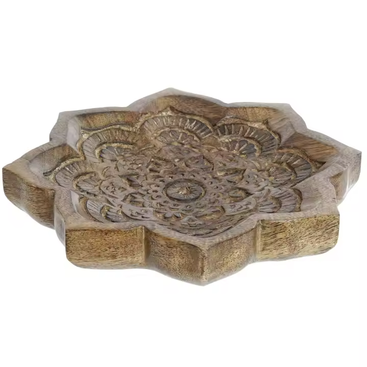 D,casa Bandeja vaciabolsillos de Madera Mango Mandala Floral, Oscuro, 22X22X4 CM - 1