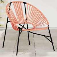 vidaXL Silla de jardín con forma de huevo de ratán sintético en color Negro/Negro y naranja/Negro y gris claro y más | cómodas modernas ergonómicas para comedor cocina salón hogar - details 1